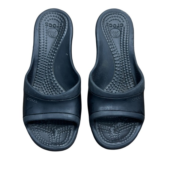 CROCS Shoes - CROCS Women's Classic Black Slide Wedge 3 Inch Sandals Size 8